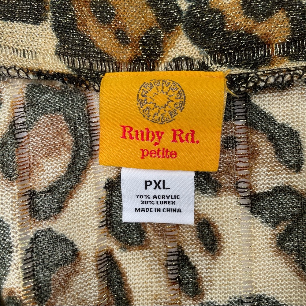 Ruby Rd. Petite Leopard Print Open Front Cardigan… - image 6